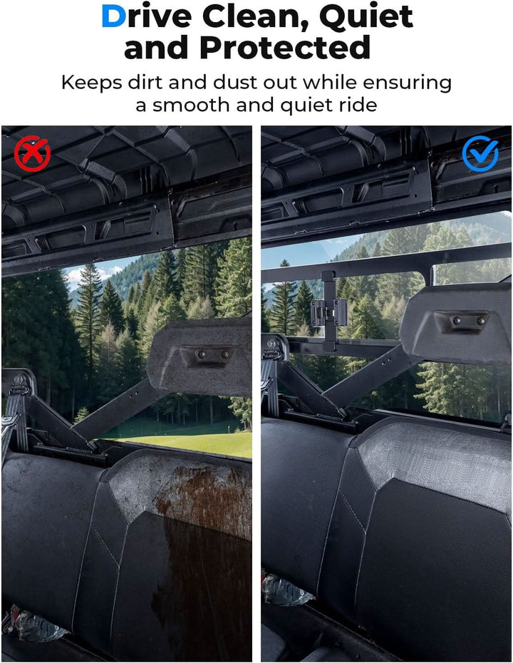 Sliding Glass Rear Window for Polaris Ranger 570 / 900 / 1000 & XP Crew (2013–2026) - Kemimoto