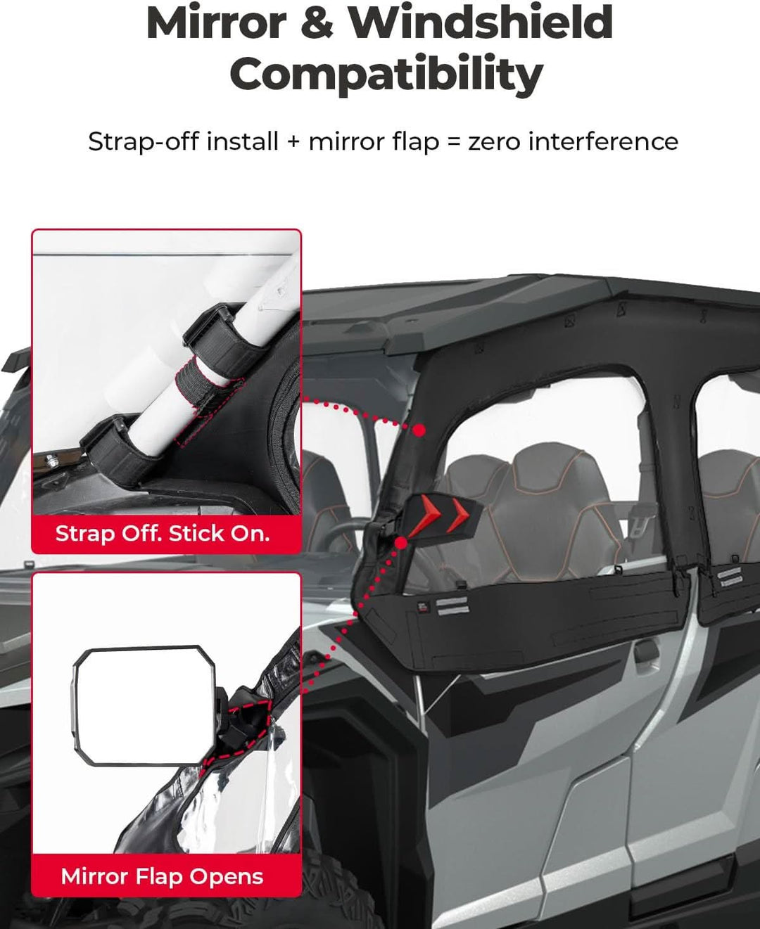 Upgraded Soft Upper Doors for Polaris General 4 1000 / XP 4 1000