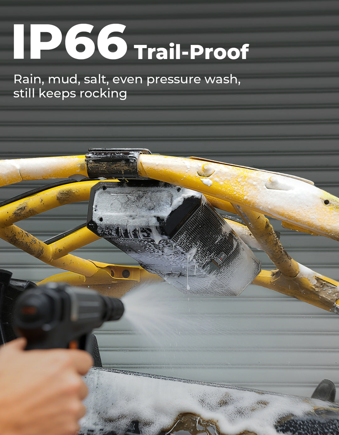 34 Inch UTV Bluetooth Sound Bar Fits 1.45–2" Roll Cages Can-Am Polaris