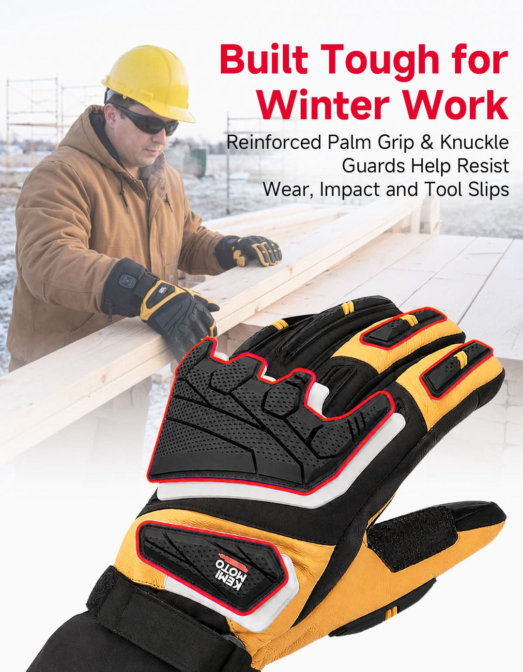 Dual-Zone Heated Motorcycle Gloves with 3000mAh