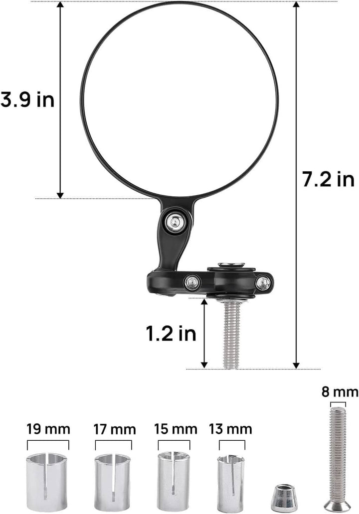 Universal Motorcycle Mirror for 13-21 mm Handlebar Inner Diameter - Kemimoto