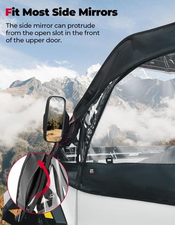 Soft Cab Enclosure Upper Doors for Polaris RZR XP 4 1000 2024-2025 - Kemimoto