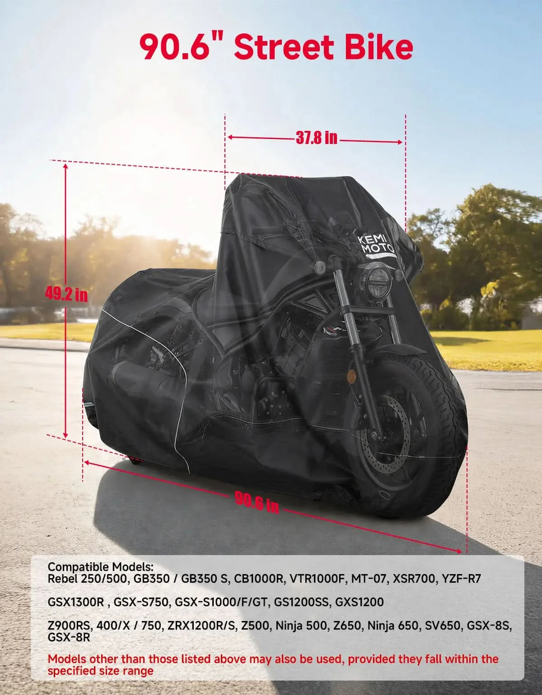 Heavy Duty 600D Tailpipe Heat Shield Motorcycle Cover