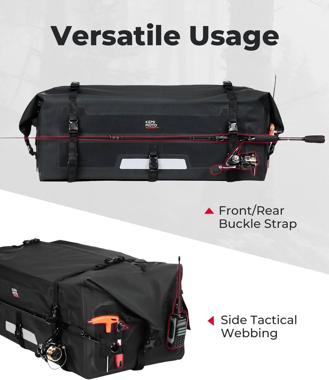ATV Dry Bag, PVC Universal Storage Bag, 70L Waterproof - Kemimoto