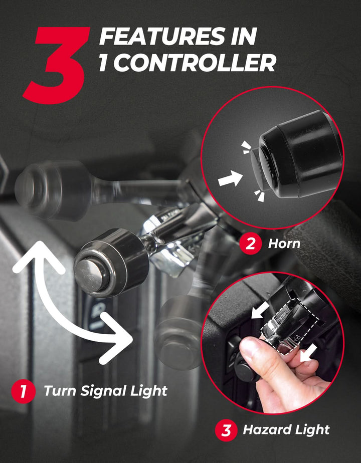UTV/ATV Universal Turn Signal Kit with Horn & Hazard Lights - Kemimoto