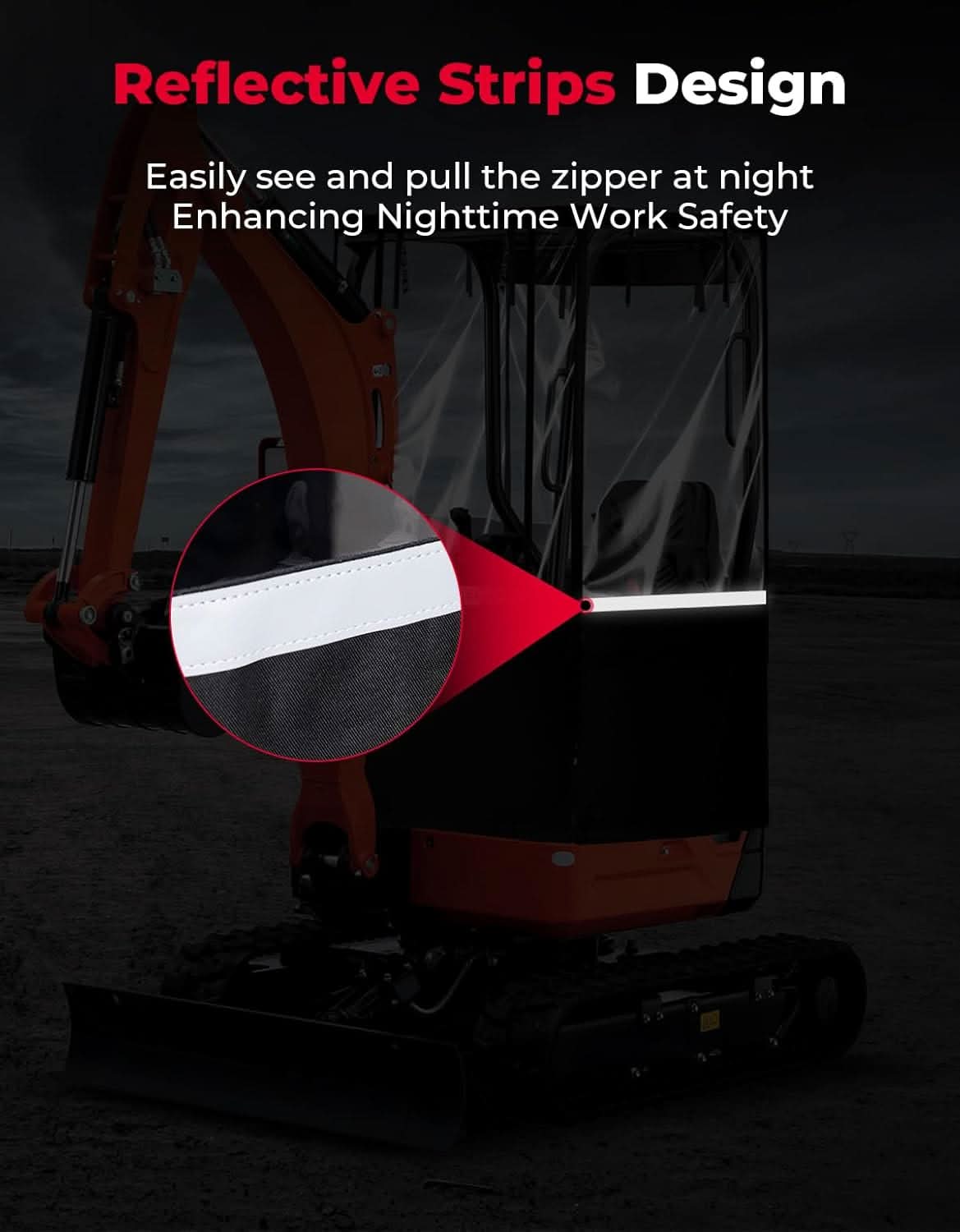 Mini Excavator Cover 600D Oxford Fabric for Bobcat E20 & Kubota U17 (1760-3530 lbs) - Kemimoto