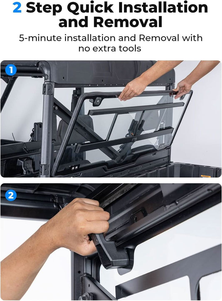 Sliding Glass Rear Window for Polaris Ranger 570 / 900 / 1000 & XP Crew (2013–2026) - Kemimoto