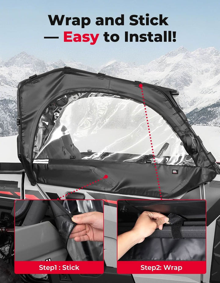 UTV Soft Upper Doors Compatible with Polaris General 1000 / XP 1000 - Kemimoto