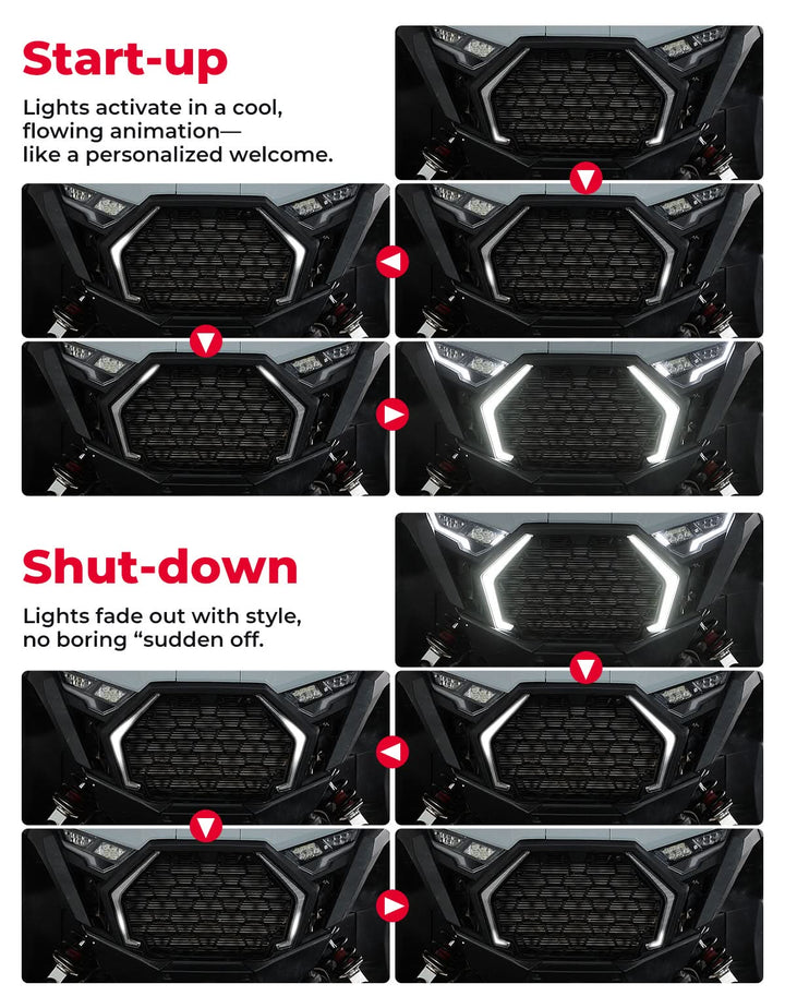 LED Grille Fang Lights for Polaris RZR Pro XP/Pro R/S 2025 Waterproof - Kemimoto