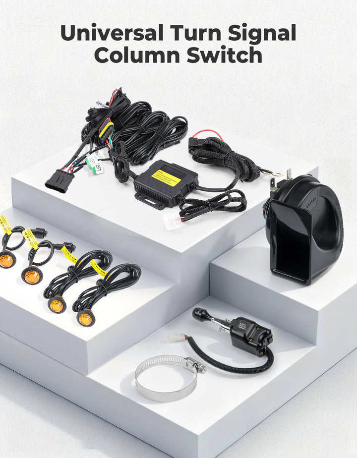 UTV/ATV Universal Turn Signal Kit with Column Switch & Horn - Kemimoto