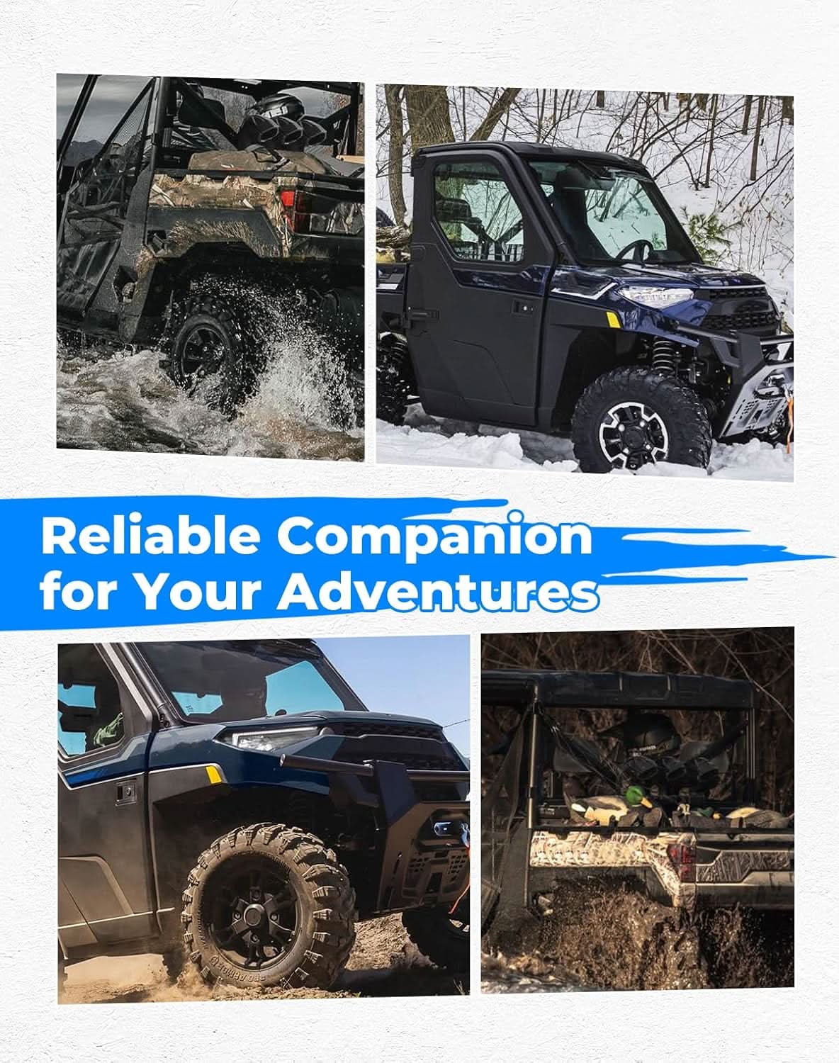 Fender Flares for Polaris Ranger XP 1000 / Crew (2017-2025) 1 Pair - Kemimoto