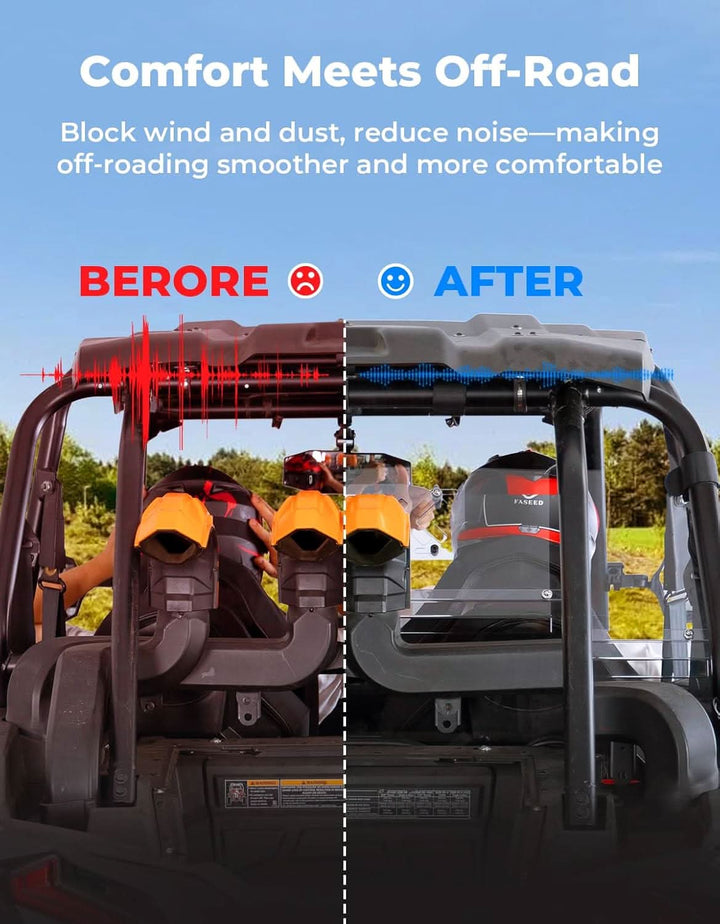 Clear Windshield with Vented Window for Polaris RZR XP 1000 & XP4 1000 (2014–2023) - Kemimoto