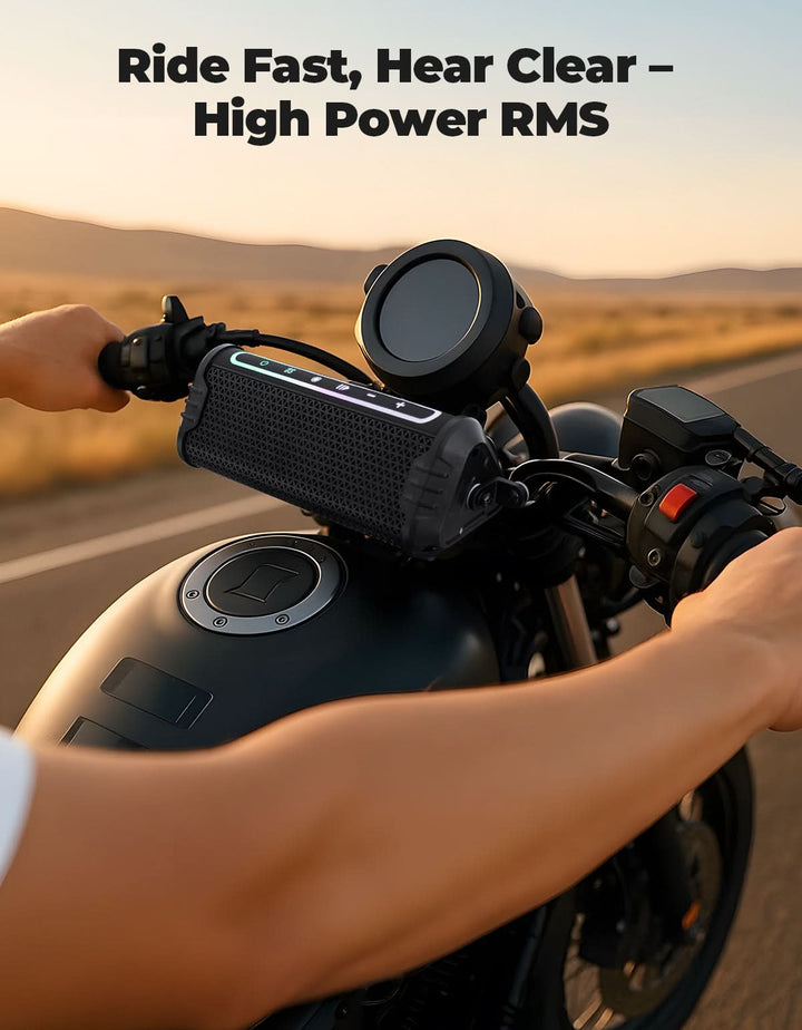 Motorcycle Bluetooth Speakers Waterproof ATV Sound Bar with AUX USB and RGB Lighting - Kemimoto