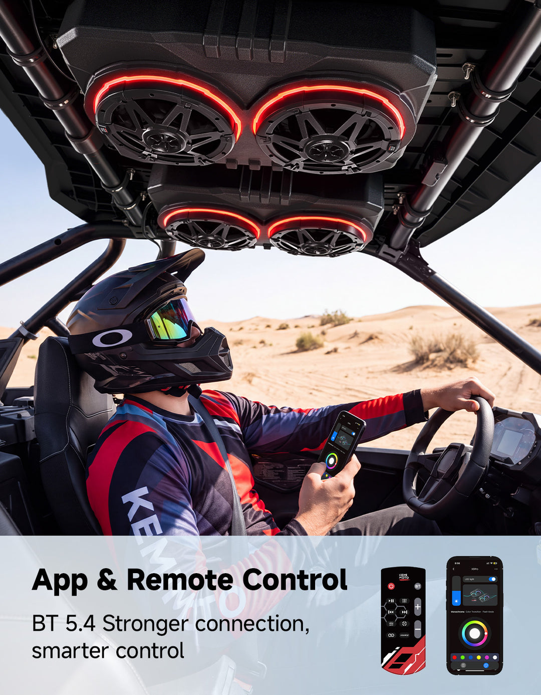 6.5 Inch UTV Roof Sound System Compatible with Can-Am X3 & Max RZR