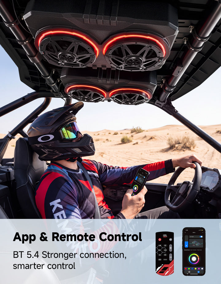 6.5 Inch UTV Roof Sound System Compatible with Can-Am X3 & Max RZR