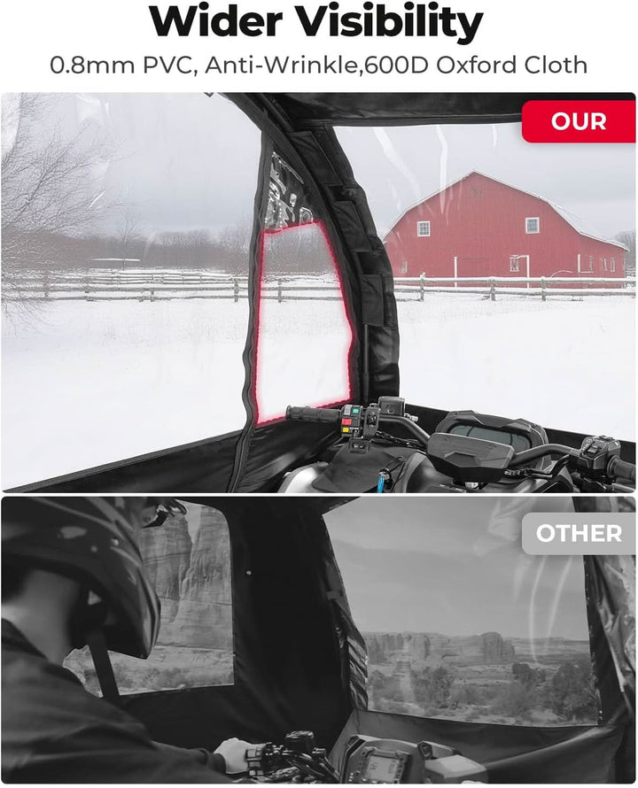 3-in-1 Extra Large ATV Cab Enclosure for Polaris, Can-Am, Kawasaki, Arctic Cat, CFMOTO