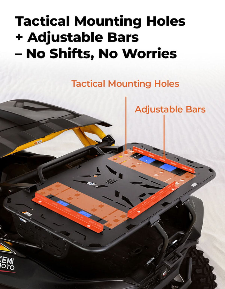 Rear Spare Tire Carrier & Cargo Rack for Can-Am Maverick R 2024+ – Heavy-Duty UTV Bed Storage Accessory - Kemimoto