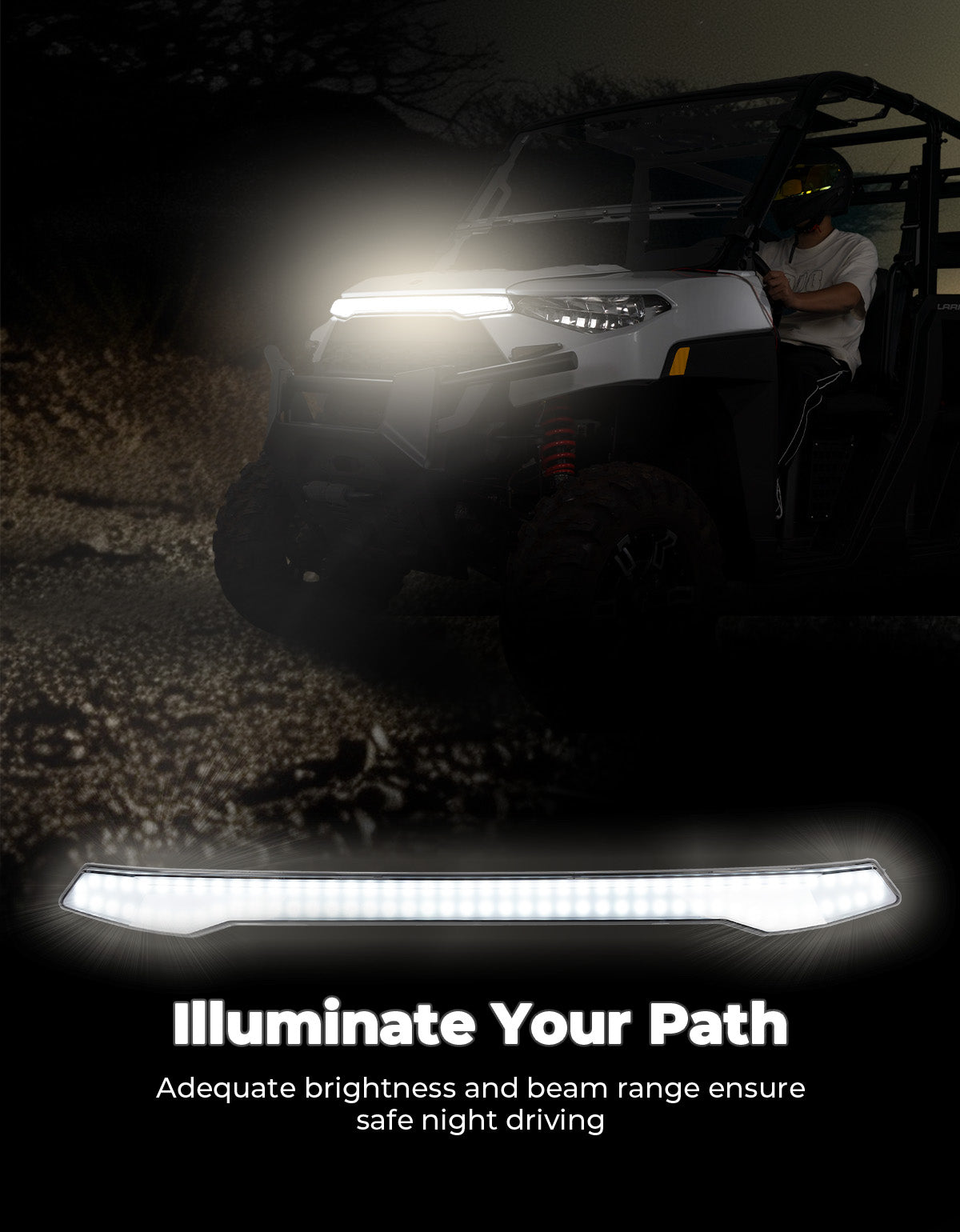 LED Fang Lights with Turn Signals for Polaris Ranger xp 1000 /Crew 2018-2024 - Kemimoto
