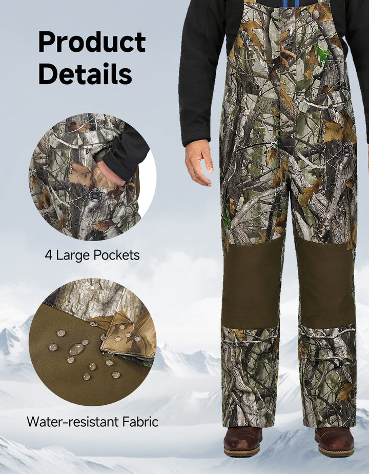 Men’s Heated Hunting Bibs – 30s Fast Heating, 10000mAh Battery
