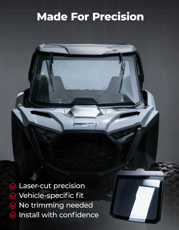 PRO XP Glass Windshield with 2 Manual Wipers for Polaris RZR PRO XP/XP4/PRO S/S4 (2025-2026)