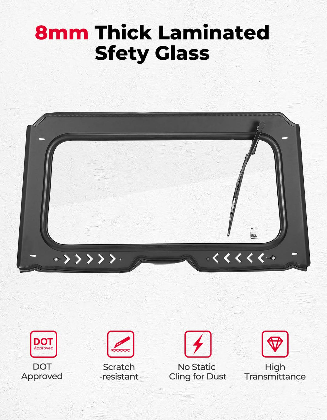 8MM Glass Windshield with Wiper for Honda Talon 1000