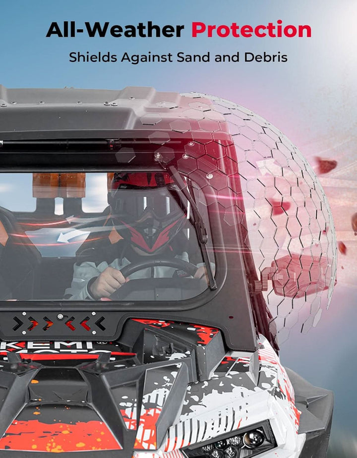 Window Mesh with Steel Frame for 2019-2023 Polaris RZR XP4 1000/ 2019+ Polaris RZR XP - Kemimoto