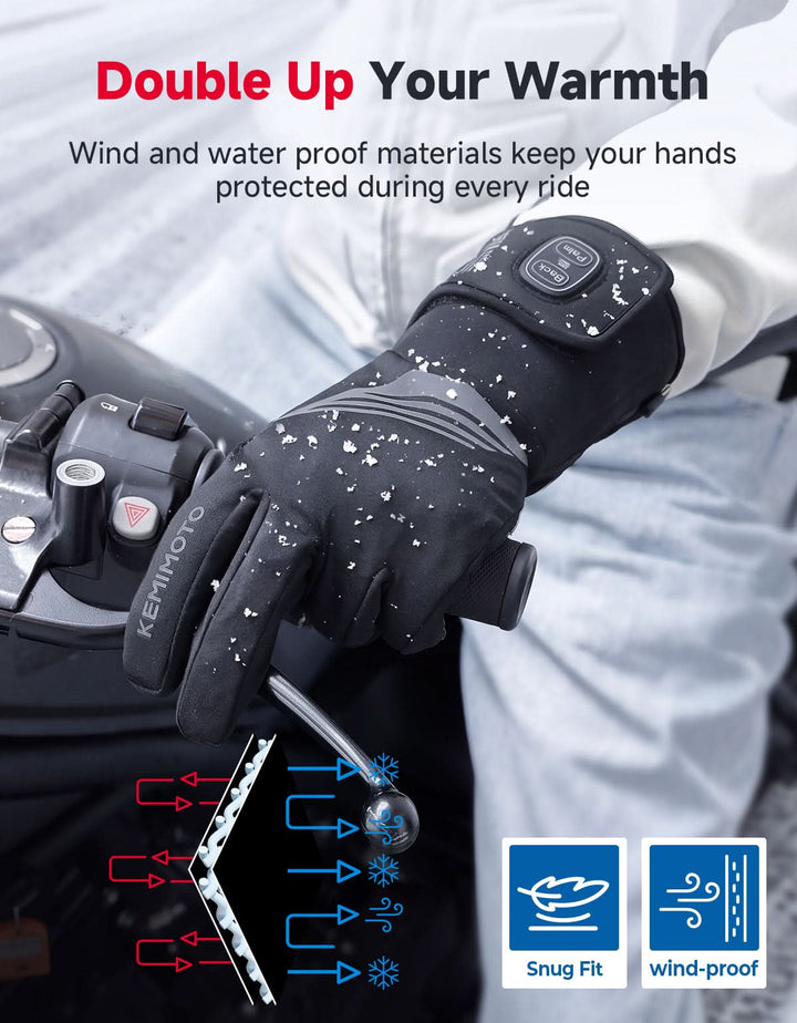 Heated Motorcycle Gloves with Touchscreen