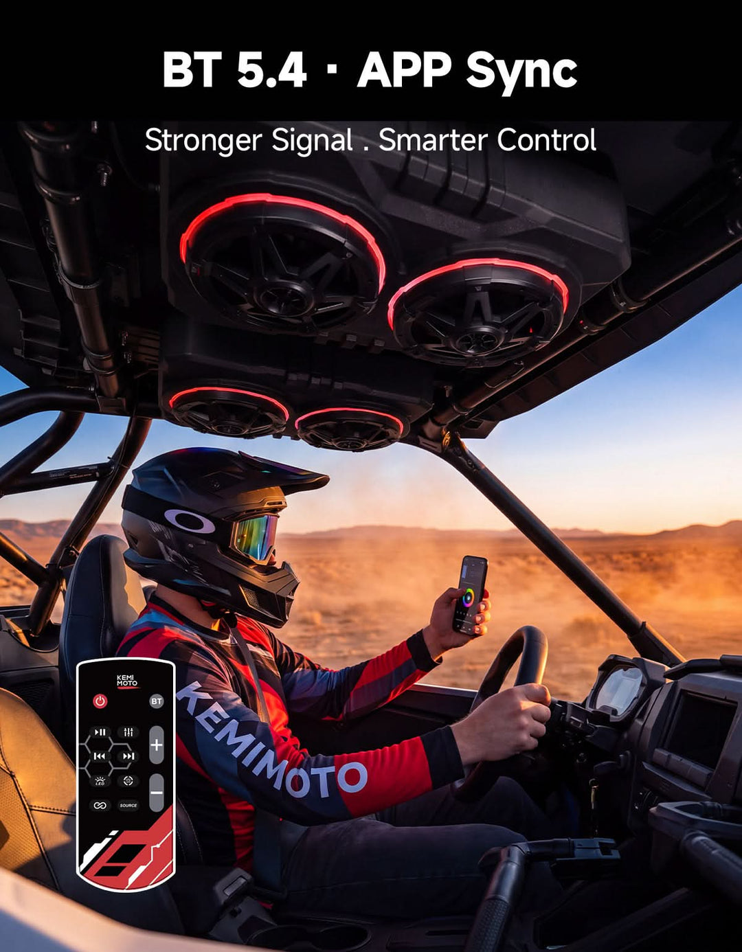 6.5 Inch UTV Roof Sound System Compatible with Can-Am X3 & Max RZR