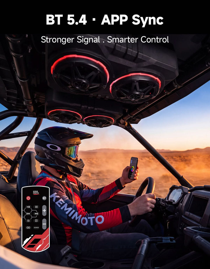 6.5 Inch UTV Roof Sound System Compatible with Can-Am X3 & Max RZR