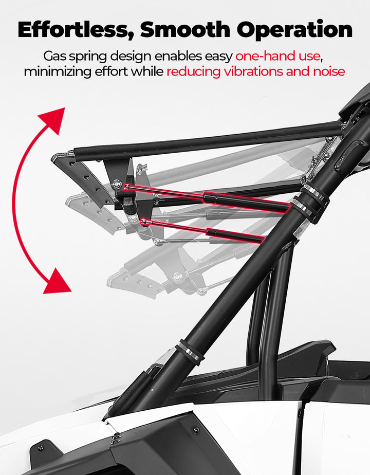 Full Flip Split Windshield Window for Polaris RZR XP 1000 / XP 4 1000 2024-2025 - Kemimoto