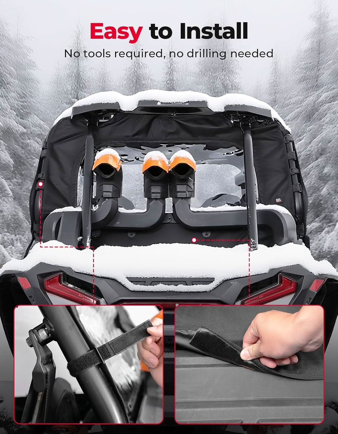 Soft Rear Windshield for Polaris RZR XP – Kemimoto