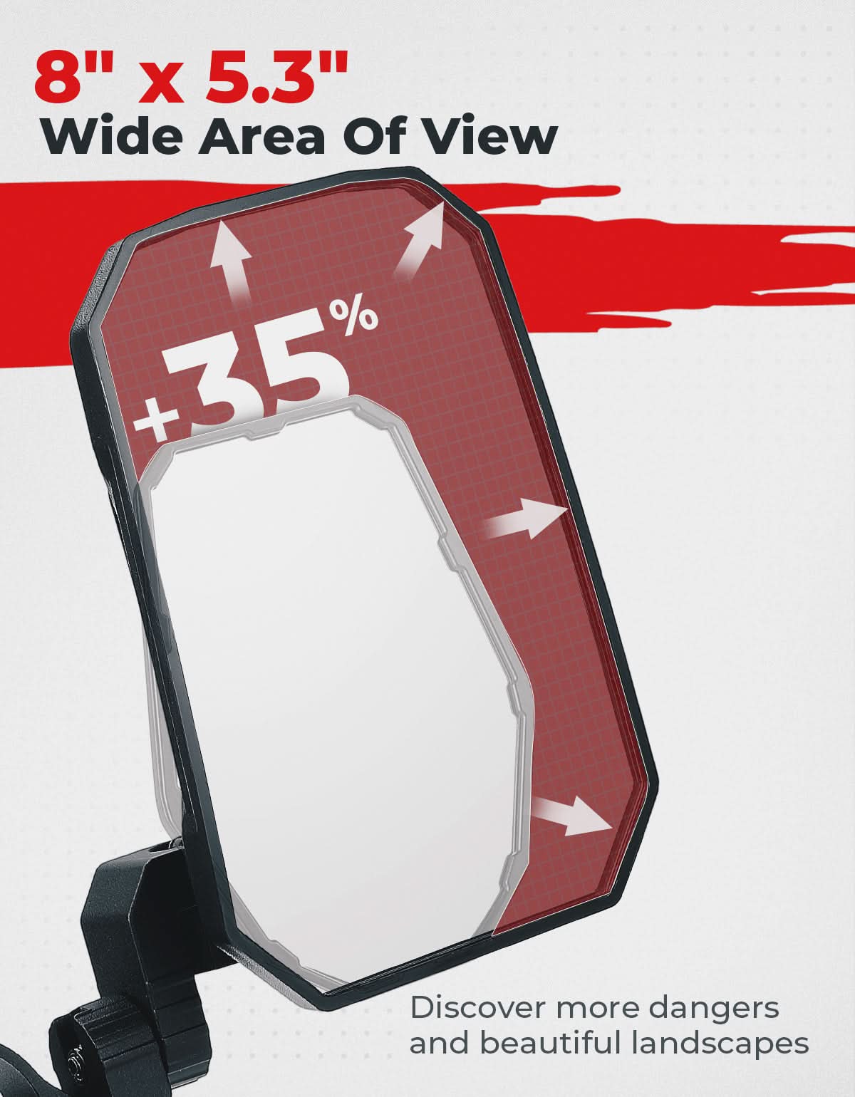 UTV Aluminum Side Mirrors for Polaris RZR/Can Am X3/Pioneer/Talon/Teryx/CFMOTO - Kemimoto