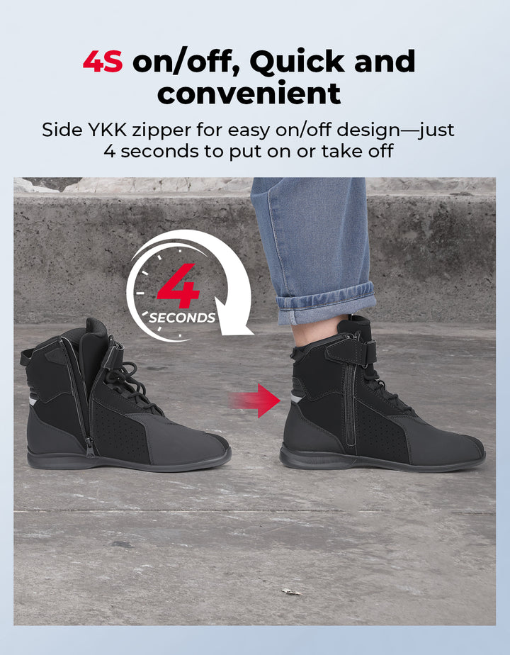 Men’s Ankle Motorcycle Boots For Riding & Travel - Kemimoto