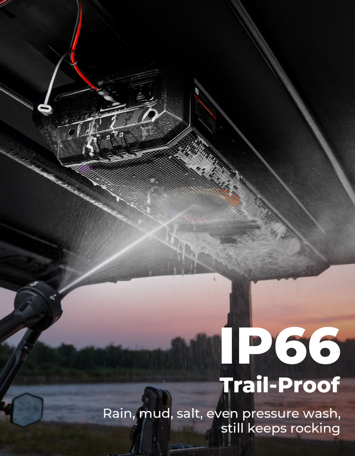 34.25" UTV Bluetooth Sound Bar with Dual Subwoofers, IP66 Waterproof 10-Speaker System