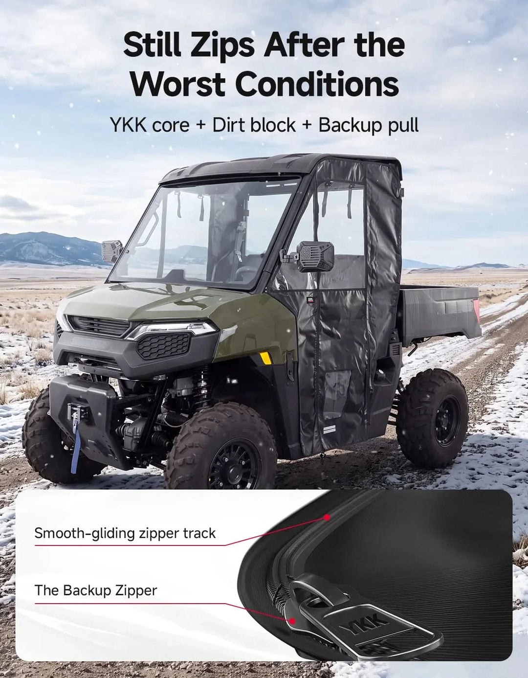 UTV Soft Doors for Polaris Ranger 500 2026, 2-Door Set