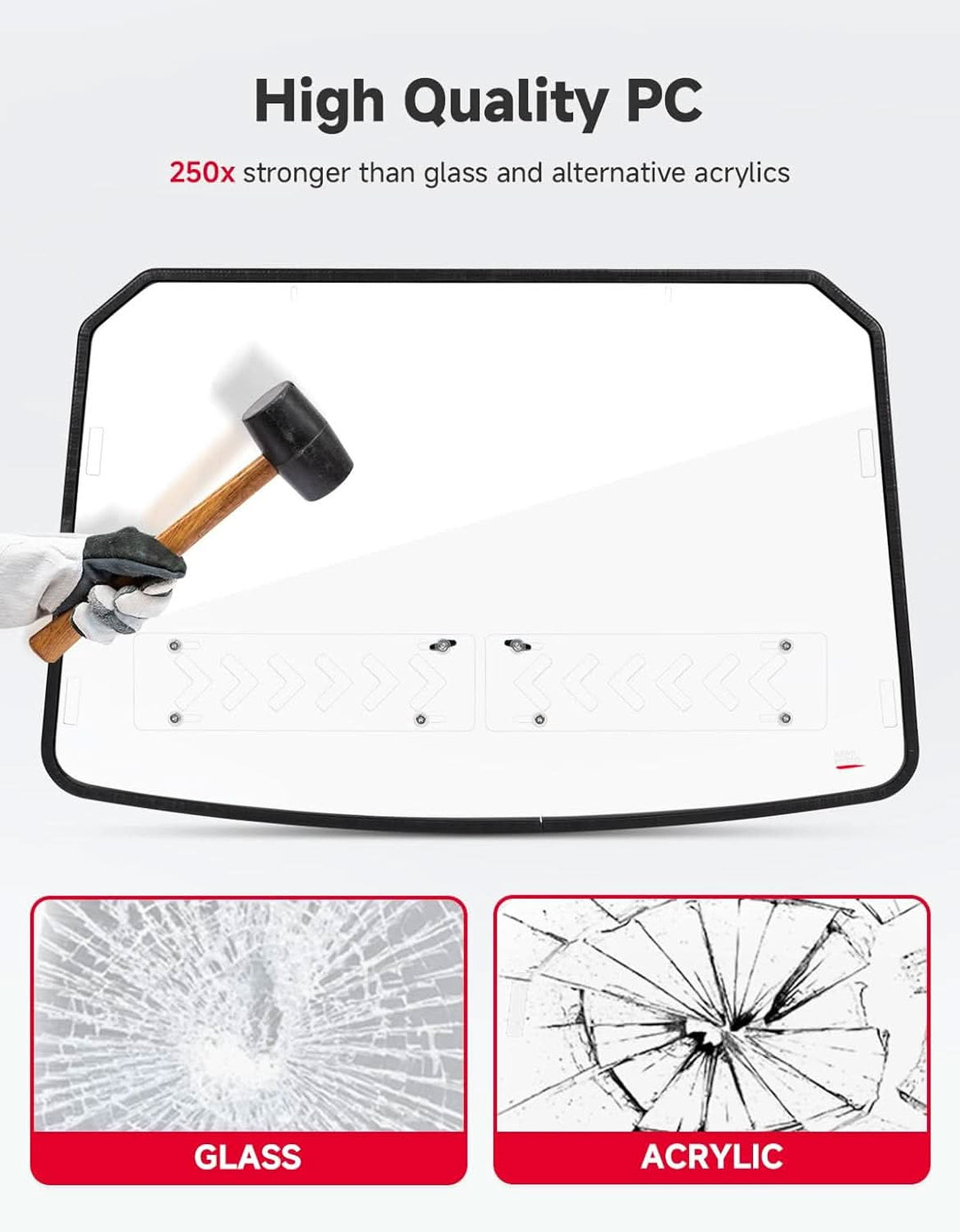 Vented Front Windshield For Kawasaki Teryx KRX 1000 - Kemimoto