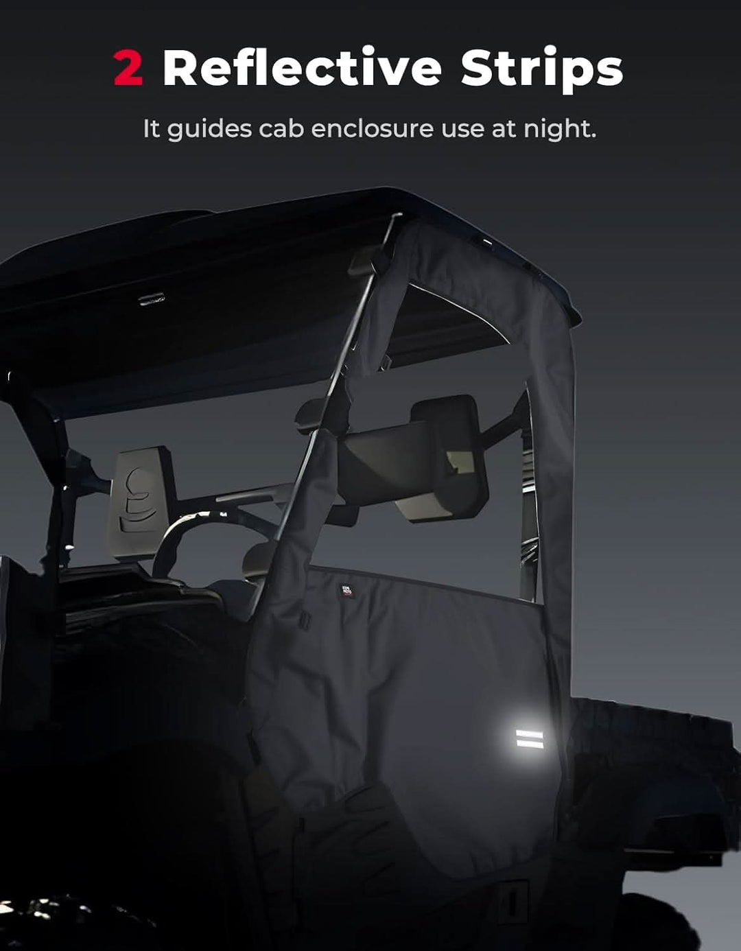 UTV Cab Enclosure Waterproof 1680D Soft Side Doors for Hisun, Axis, Coleman, Massimo MSU 500 - Kemimoto