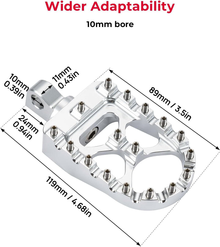 Motorcycle silver Foot pegs for Dyna Sportster Iron 883 - Kemimoto