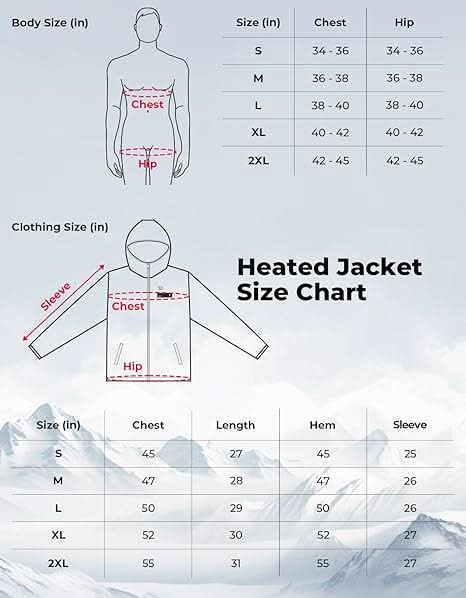 Heated Jacket with 12V 20000mAh Battery Pack - Kemimoto