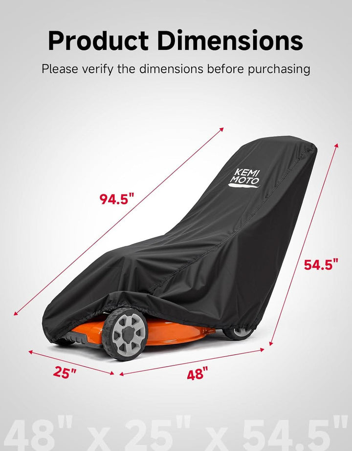 Lawn Mower Cover for Walk Behind Push Mowers - Kemimoto