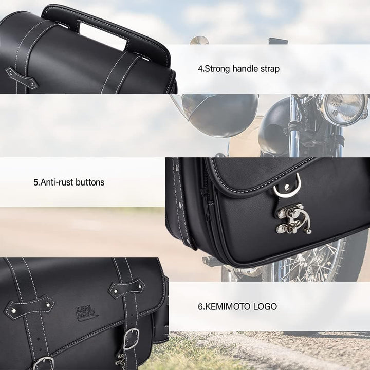Motorcycle Leather Saddlebag for Rebel 250,300,500 - Kemimoto