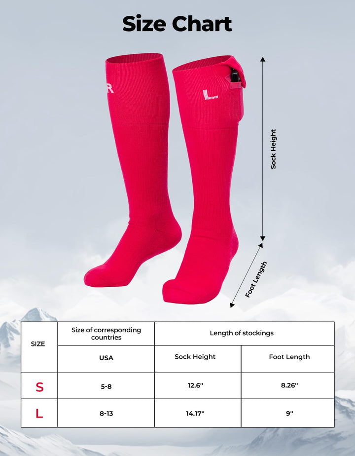 Men’s Heated Wool Socks APP Control Toe Warmers with 5000mAh Battery