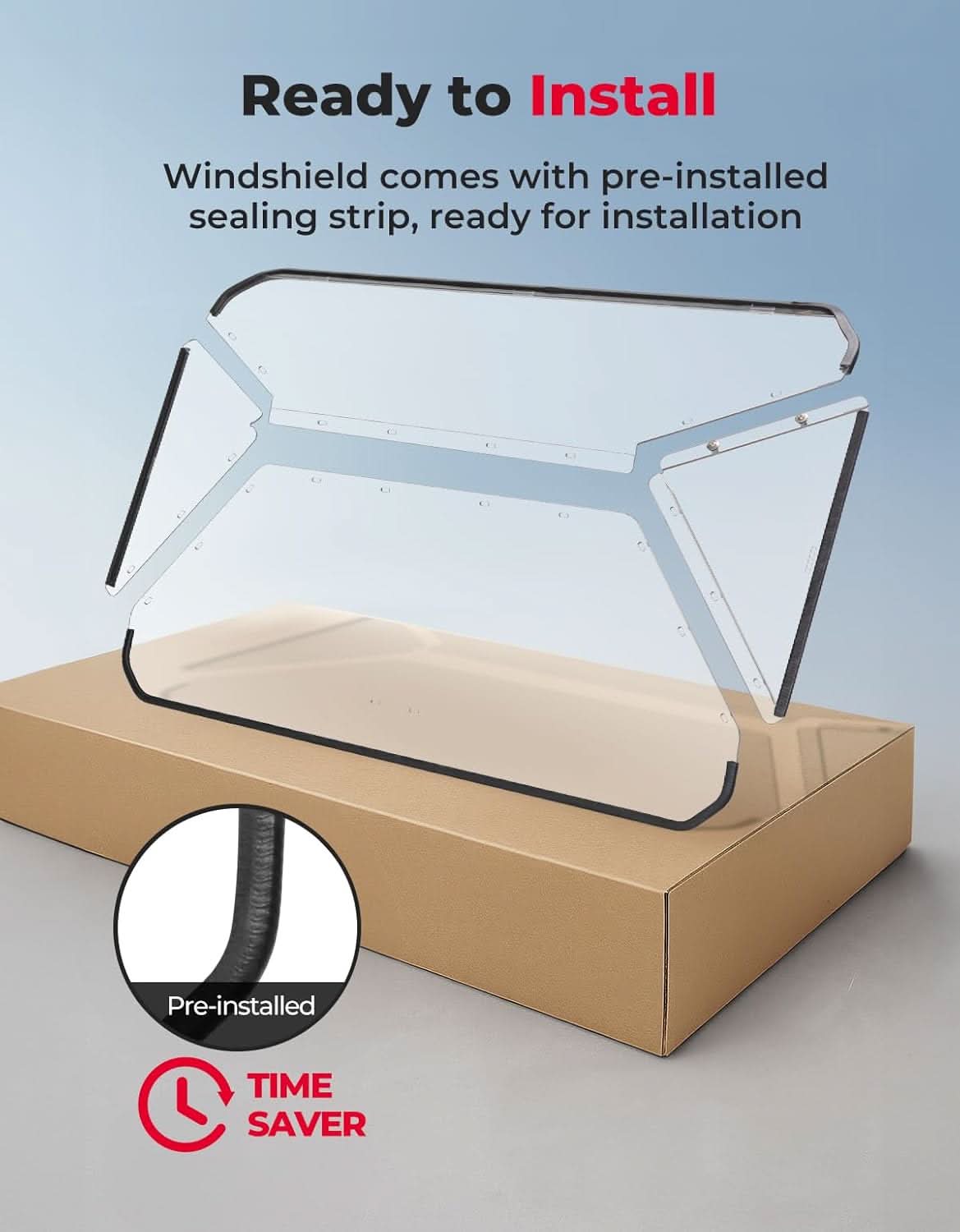 UTV Rear Windshield for Hisun 500/700 - Kemimoto