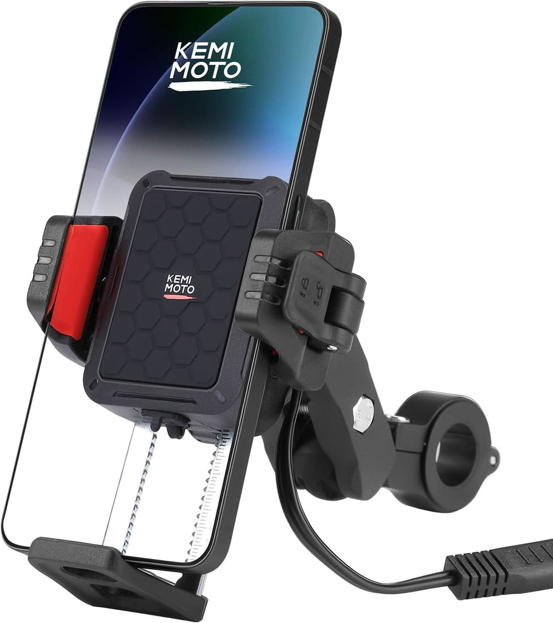 KEMIMOTO Charging Phone Mount For Motorcycle - Kemimoto
