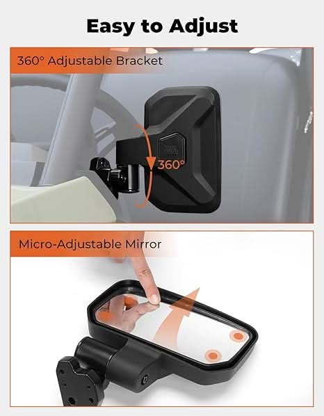UTV Side Mirrors for Can-Am Defender HD5|7|8|9|10 2016-2025 - Kemimoto