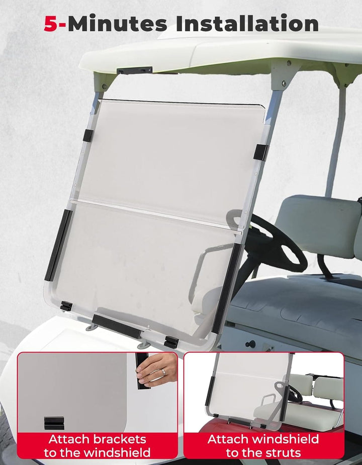 Foldable Golf Cart Windshield for G22 (2003-2006) Tinted - Kemimoto