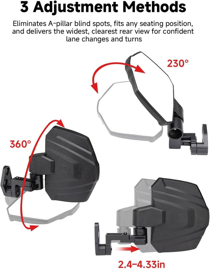 UTV Side Mirrors for Polaris Ranger Crew/XD 1500 2024-2026 - Kemimoto