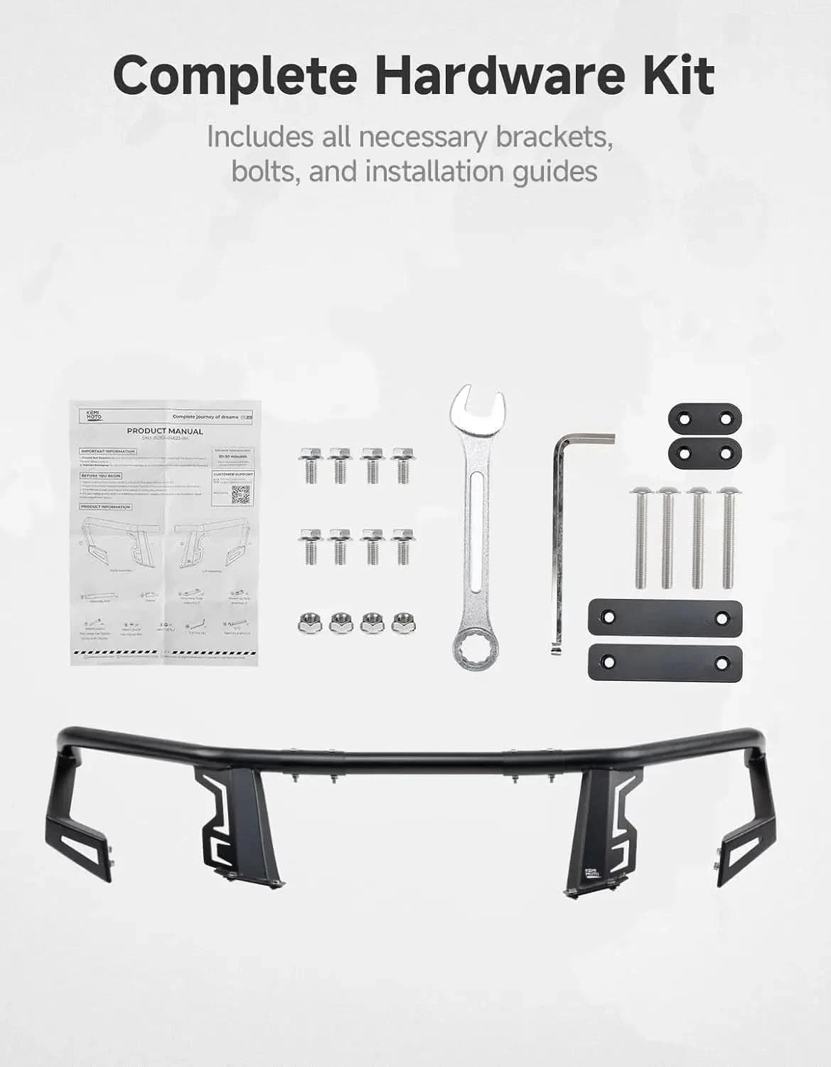 Front Upper Bumper Brush Guard, Rigid Steel for Polaris Ranger XP 1000 2025-2026