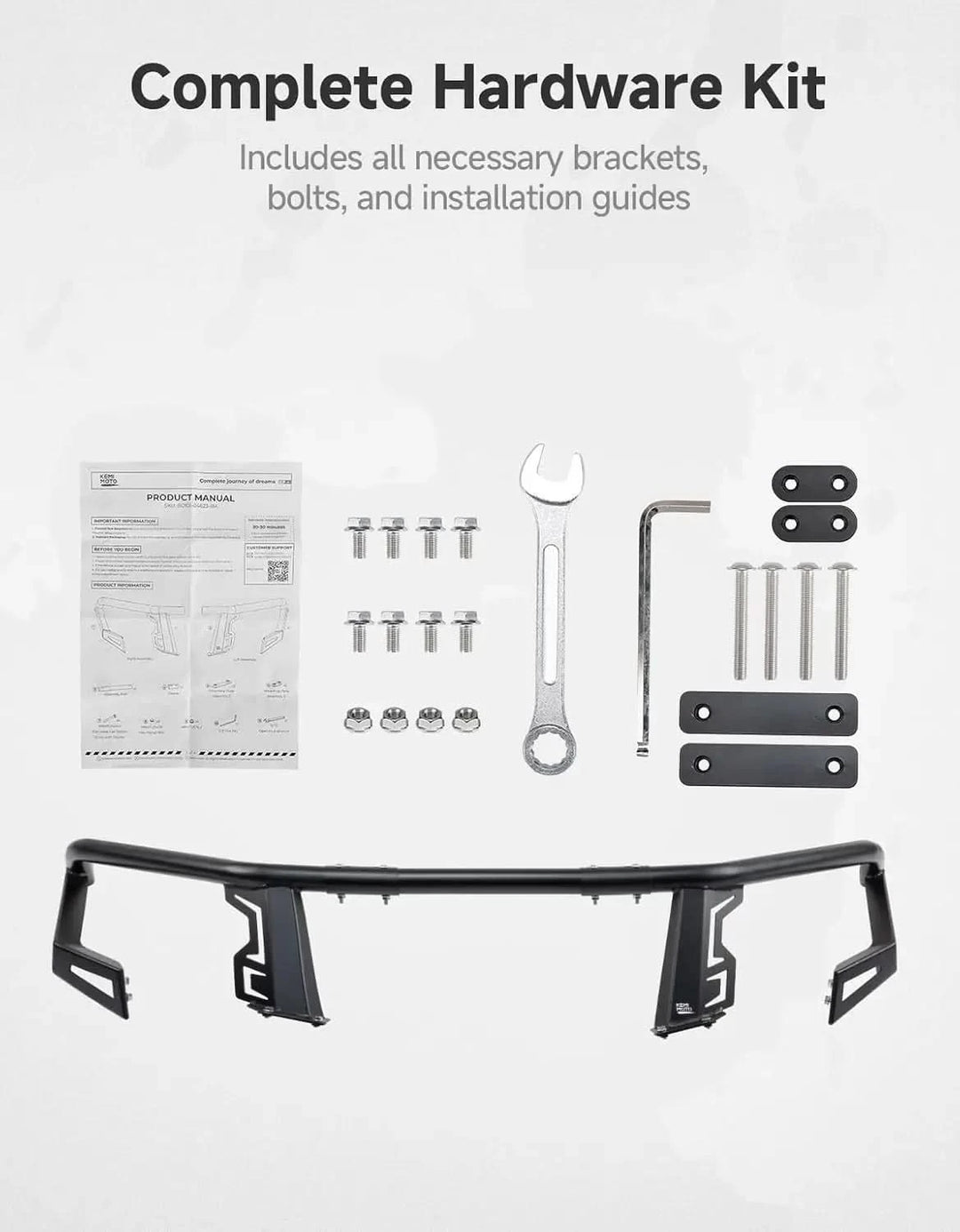 Front Upper Bumper Brush Guard, Rigid Steel for Polaris Ranger XP 1000 2025-2026
