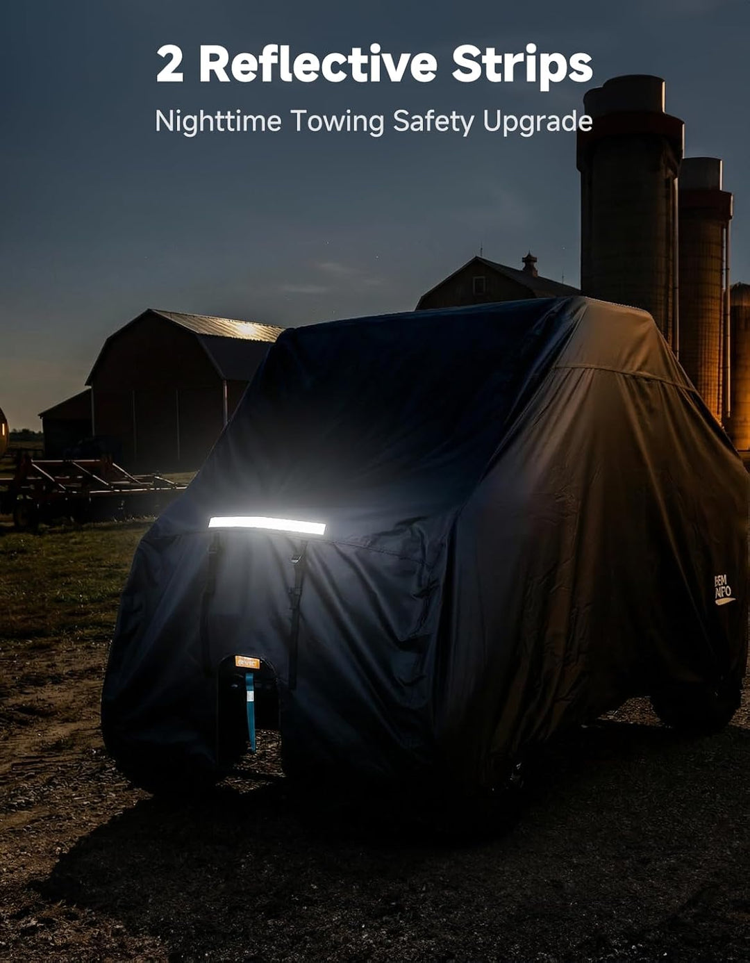 UTV 4-Seater Trailerable Cover for Can-Am Defender Maverick R Polaris RZR Ranger, 148" x 69" x 71" - Kemimoto